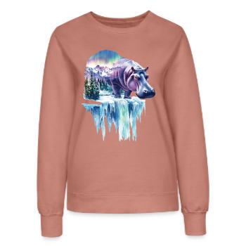 Nilpferd - Frauen Sweatshirt - Altrosa - Vorne - AI Model Female 172 dark (172cm)