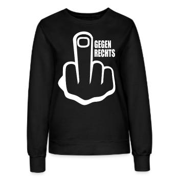 Gegen rechts mittelfinger - Frauen Sweatshirt - Schwarz - Vorne - AI Model Female 172 light (172cm)