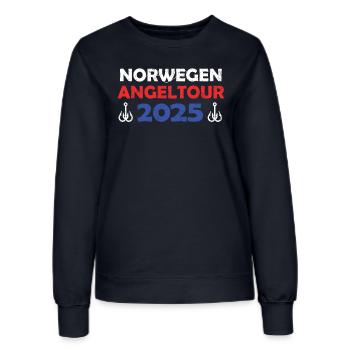 Voyage de pêche en Norvège 2025 Idée cadeau de voyage de pêche - Sweat Femme - marine - Devant - AI Model Female 172 light (172cm)