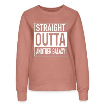 Straight OUTTA Another Galaxy - Women’s Sweatshirt - dusky rose - Front - AI Model Female 172 dark (172cm)