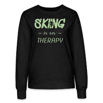 Ski, Winter, Skifahren, Schnee, Sport - Frauen Sweatshirt - Schwarz - Vorne - AI Model Female 172 light (172cm)