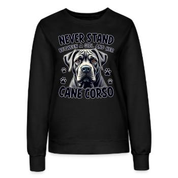Cane Corso Italiano Lustiges Cane Corso Geschenk - Frauen Sweatshirt - Schwarz - Vorne - AI Model Female 172 light (172cm)