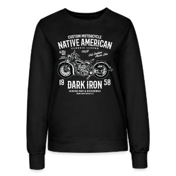 Dark Iron - America Motorcycle Bike Biker Vintage - Women’s Sweatshirt - black - Front - AI Model Female 172 light (172cm)