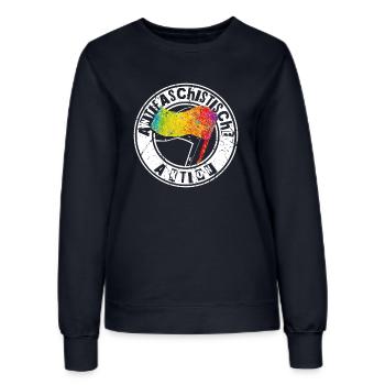 Antifaschistische Aktion - Frauen Sweatshirt - Navy - Vorne - AI Model Female 172 light (172cm)