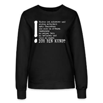 Tucholsky-Beuys | Sag Ich bin Kunst - Frauen Sweatshirt - Schwarz - Vorne - AI Model Female 172 light (172cm)