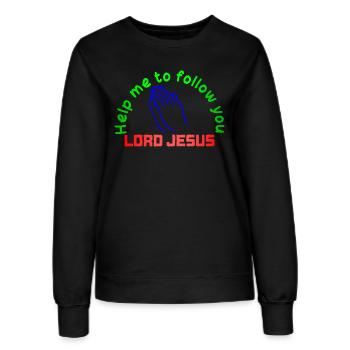 HELP ME TO FOLLOW YOU LORD JESUS - Sweat Femme - noir - Devant - AI Model Female 172 light (172cm)