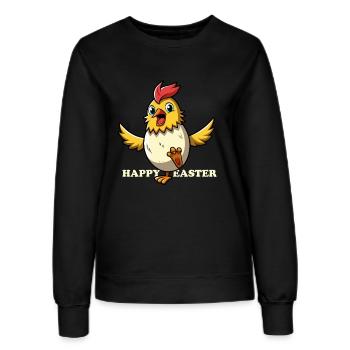 Happy Easter - Osterchicken - Osterei - Geschenk - Frauen Sweatshirt - Schwarz - Vorne - AI Model Female 172 light (172cm)