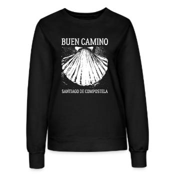 Buen Camino, coquille Saint-Jacques-de-Compostelle - Sweat Femme - noir - Devant - AI Model Female 172 light (172cm)