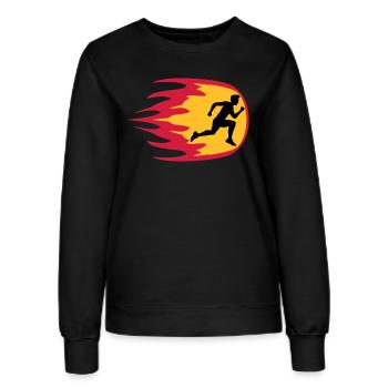 feu flammes brûler sport course sprint rapide endu - Sweat Femme - noir - Devant - AI Model Female 172 light (172cm)