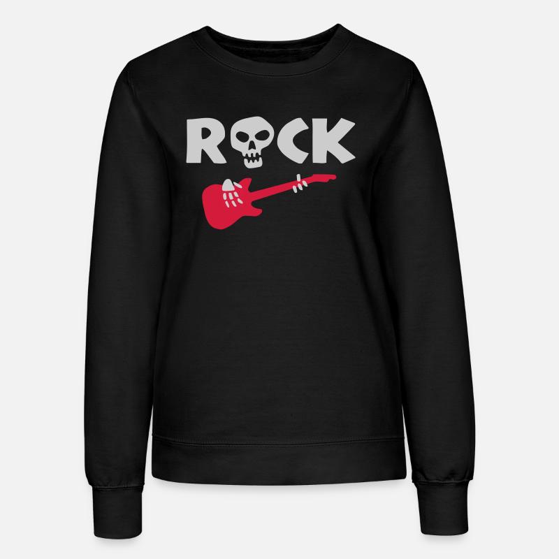 rock_skeleton - Frauen Sweatshirt - Schwarz