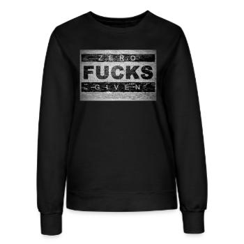 Zero Fucks Given Ziegelsteinmauer Graffiti - Frauen Sweatshirt - Schwarz - Vorne - AI Model Female 172 light (172cm)