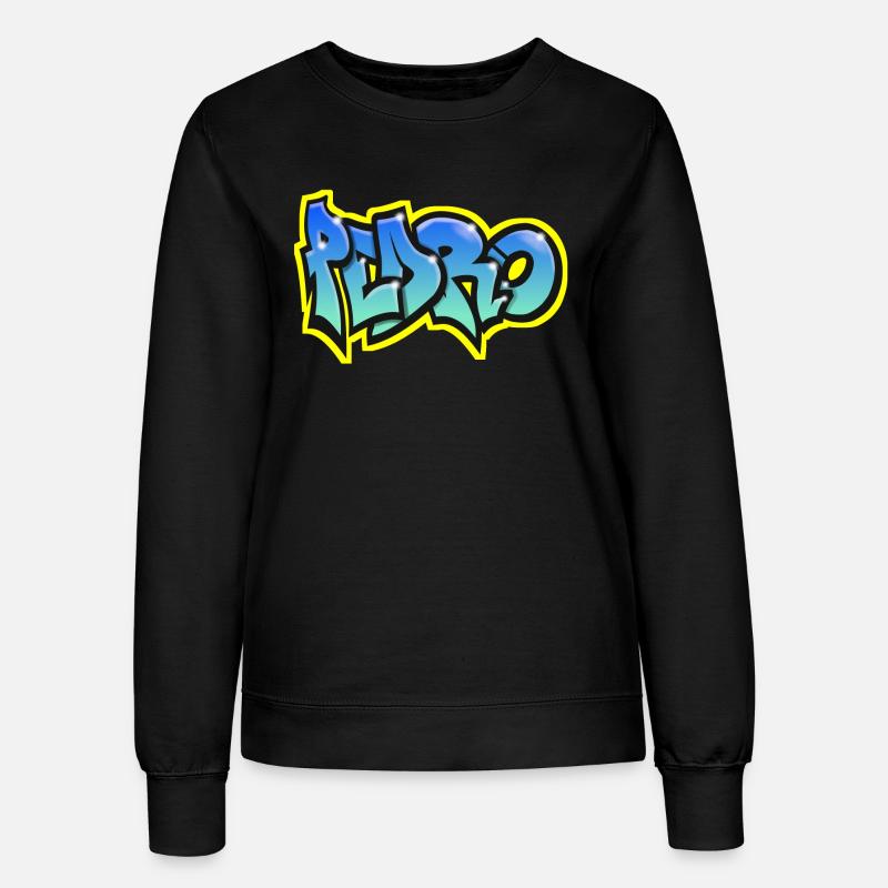 PEDRO GRAFFITI NAME PRINT Pedro First Name - Women’s Sweatshirt - black