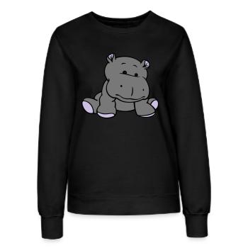 Hippo / Hippopotamus / bébé d'hippopotame (3C) - Sweat Femme - noir - Devant - AI Model Female 172 light (172cm)