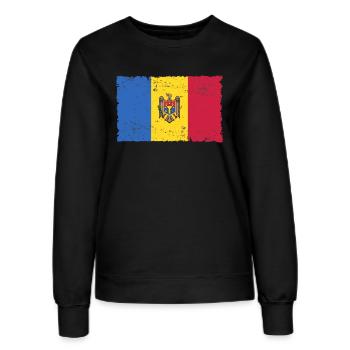 Moldawien Retro - Frauen Sweatshirt - Schwarz - Vorne - AI Model Female 172 light (172cm)