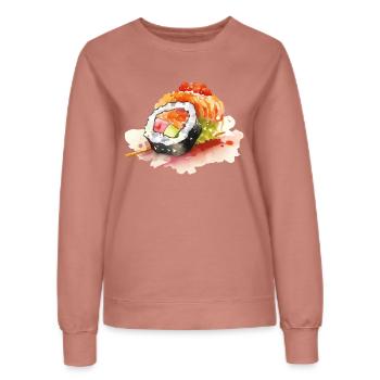 Sushi - Sweat Femme - rose poudré - Devant - AI Model Female 172 dark (172cm)