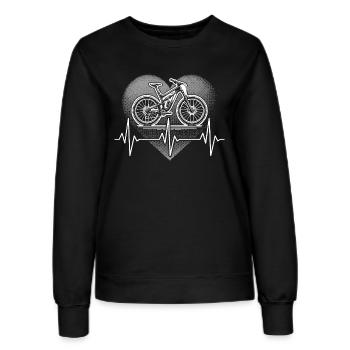 Mountainbike Herzschlag - Frauen Sweatshirt - Schwarz - Vorne - AI Model Female 172 light (172cm)
