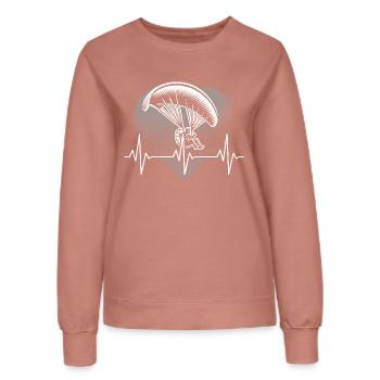 Herzschlag Gleitschirmflieger - Frauen Sweatshirt - Altrosa - Vorne - AI Model Female 172 dark (172cm)