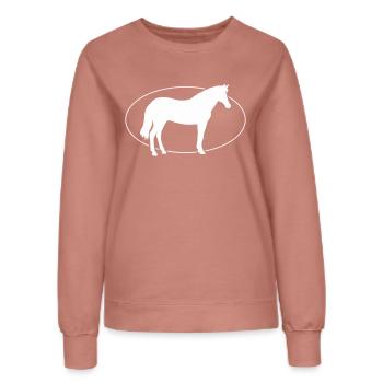 Pferd Cheval - Sweat Femme - rose poudré - Devant - AI Model Female 172 dark (172cm)