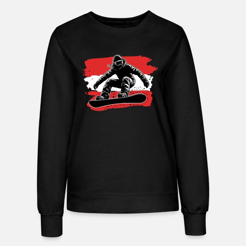 Austria Flag Snowboard - Women’s Sweatshirt - black
