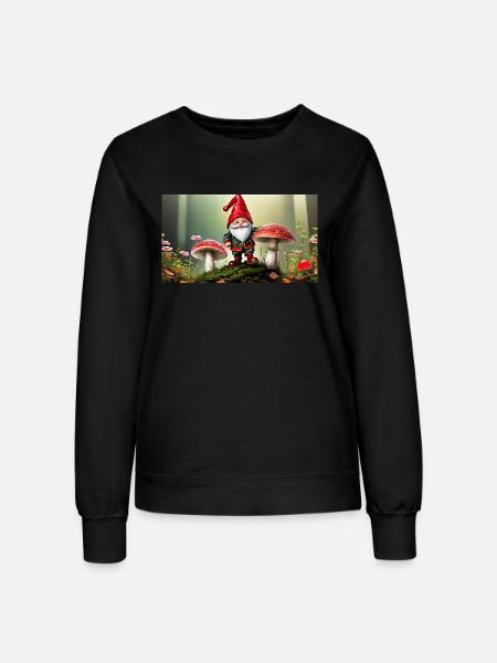 Süße kleine Zwerge Alltag – Fly Agaric - Frauen Sweatshirt - Schwarz