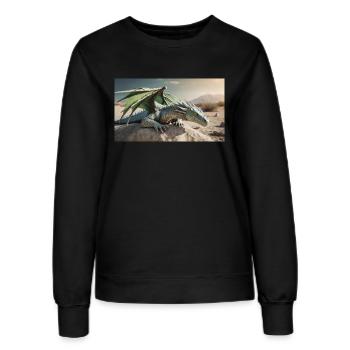 Un majestueux désert de dragon vert réaliste - Sweat Femme - noir - Devant - AI Model Female 172 light (172cm)