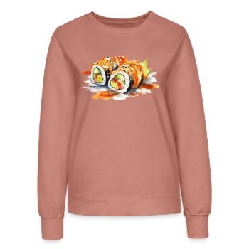 Sushi - Sweat Femme - rose poudré - Devant - AI Model Female 172 dark (172cm)