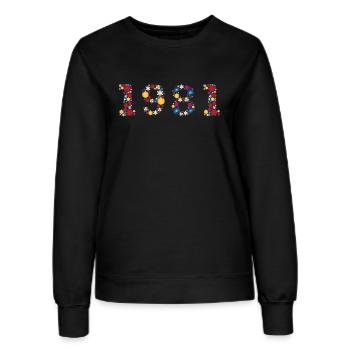 Fleurs 1981 - Sweat Femme - noir - Devant - AI Model Female 172 light (172cm)