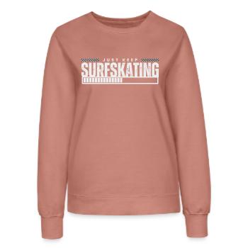Continuez à surfer - Sweat Femme - rose poudré - Devant - AI Model Female 172 dark (172cm)