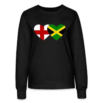 England Jamaika Flagge Herz - Frauen Sweatshirt - Schwarz - Vorne - AI Model Female 172 light (172cm)
