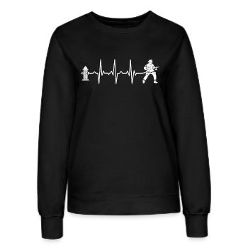 Feuerwehrmann Feuerwehr Herzschlag - Frauen Sweatshirt - Schwarz - Vorne - AI Model Female 172 light (172cm)