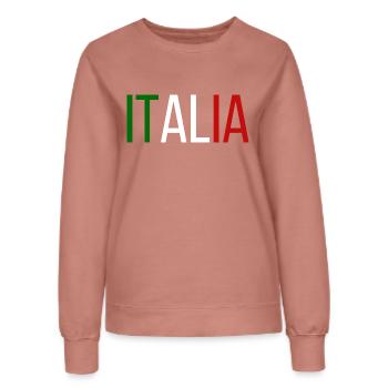 Drapeau de l’Italie, fierté italienne - Sweat Femme - rose poudré - Devant - AI Model Female 172 dark (172cm)