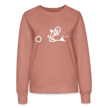 Bike crash ok - Women’s Sweatshirt - dusky rose - Front - AI Model Female 172 dark (172cm)