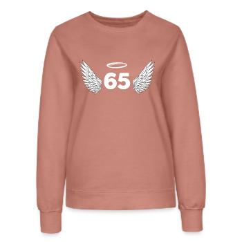 Engelszahl 65 - Flügel zum 65. Geburtstag - Frauen Sweatshirt - Altrosa - Vorne - AI Model Female 172 dark (172cm)