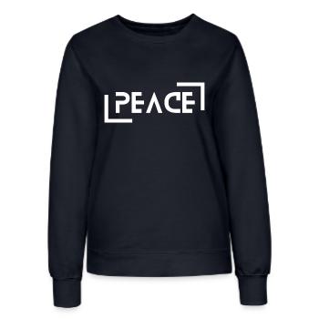 Peace - Frauen Sweatshirt - Navy - Vorne - AI Model Female 172 light (172cm)