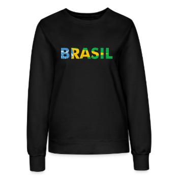 Brasilien Flaggendesign in Nationalfarben - Frauen Sweatshirt - Schwarz - Vorne - AI Model Female 172 light (172cm)
