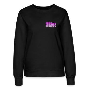 Delicious Typo Gradient Muster - Frauen Sweatshirt - Schwarz - Vorne - AI Model Female 172 light (172cm)