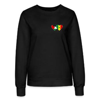 Palestine Senegal Flag Heart - Women’s Sweatshirt - black - Front - AI Model Female 172 light (172cm)