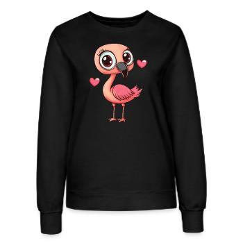 Flamingo mit Herz - Frauen Sweatshirt - Schwarz - Vorne - AI Model Female 172 light (172cm)