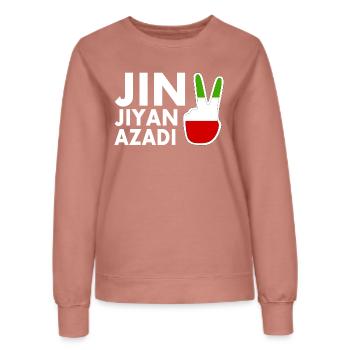 jin jiyan azadi - Sweat Femme - rose poudré - Devant - AI Model Female 172 dark (172cm)