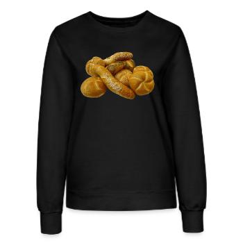brot broetchen crossaint baecker baguette bread bu - Frauen Sweatshirt - Schwarz - Vorne - AI Model Female 172 light (172cm)