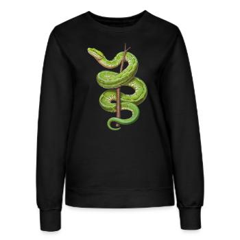 Grüner Baumpython Schlangen Liebhaber Terrarium - Frauen Sweatshirt - Schwarz - Vorne - AI Model Female 172 light (172cm)