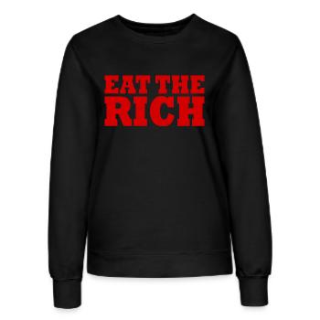 Eat the rich - Sweat Femme - noir - Devant - AI Model Female 172 light (172cm)