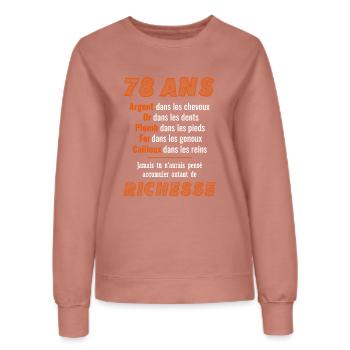78 Ans Anniversaire Drôle Idée Cadeau - Sweat Femme - rose poudré - Devant - AI Model Female 172 dark (172cm)