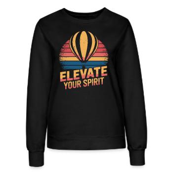 Hot Air Balloon Inspiration Quote Raise Your - Women’s Sweatshirt - black - Front - AI Model Female 172 light (172cm)