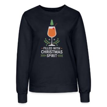 Rempli d’ de Noël ambiance festive - Sweat Femme - marine - Devant - AI Model Female 172 light (172cm)