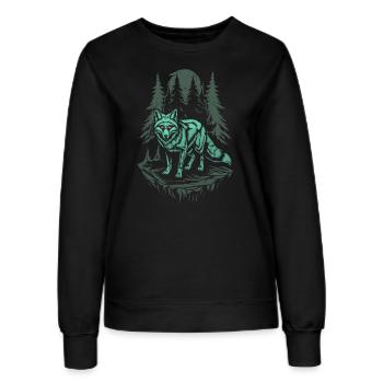 Mystischer Fuchs Im Dunklen Cottagecore Wald - Frauen Sweatshirt - Schwarz - Vorne - AI Model Female 172 light (172cm)