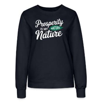 Manifestieren Von Wohlstand Zitat Natur - Frauen Sweatshirt - Navy - Vorne - AI Model Female 172 light (172cm)
