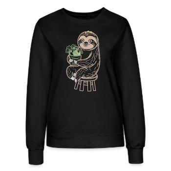 Cozy Sloth Délice végétarien végétalien - Sweat Femme - noir - Devant - AI Model Female 172 light (172cm)