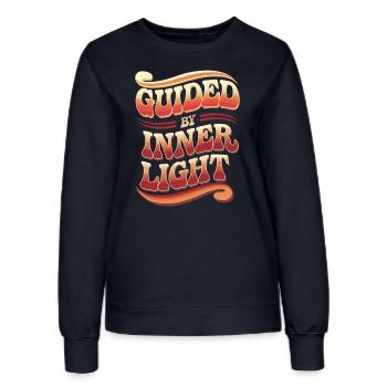 Inspiriert Von Innerem Licht Spirituelles Zitat - Frauen Sweatshirt - Navy - Vorne - AI Model Female 172 light (172cm)