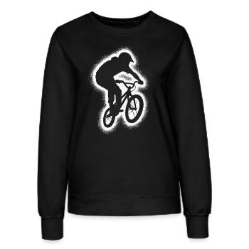BMX Bike Stunt Jungen Fahrrad BMX Herren - Frauen Sweatshirt - Schwarz - Vorne - AI Model Female 172 light (172cm)